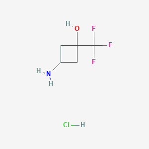 molecular formula C5H9ClF3NO B3021972 3-氨基-1-(三氟甲基)环丁醇盐酸盐 CAS No. 1408075-16-0