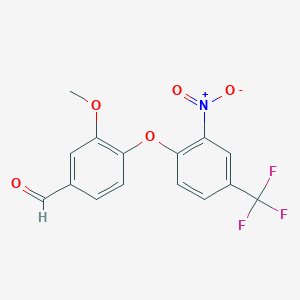molecular formula C15H10F3NO5 B3022024 3-Methoxy-4-[2-nitro-4-(trifluoromethyl)phenoxy]benzaldehyde CAS No. 416887-49-5