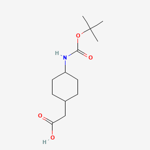 molecular formula C13H23NO4 B3022037 2-(cis-4-((tert-Butoxycarbonyl)amino)cyclohexyl)acetic acid CAS No. 344933-31-9