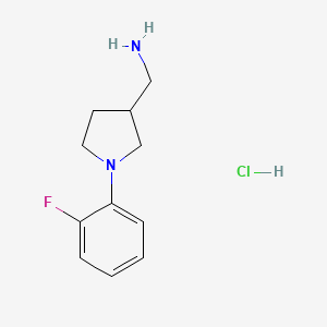 molecular formula C11H16ClFN2 B3022043 盐酸[1-(2-氟苯基)吡咯烷-3-基]甲胺 CAS No. 1369131-99-6