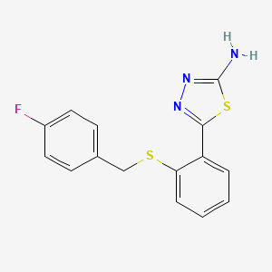 molecular formula C15H12FN3S2 B3022046 5-{2-[(4-氟苄基)硫代]苯基}-1,3,4-噻二唑-2-胺 CAS No. 381205-14-7