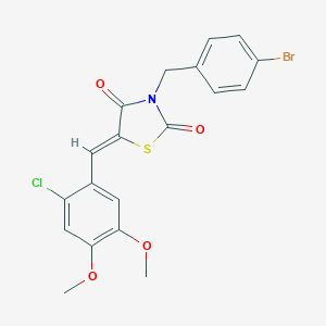 molecular formula C19H15BrClNO4S B302205 3-(4-Bromobenzyl)-5-(2-chloro-4,5-dimethoxybenzylidene)-1,3-thiazolidine-2,4-dione 