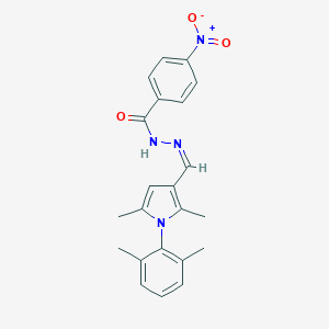 molecular formula C22H22N4O3 B302211 N'-{[1-(2,6-dimethylphenyl)-2,5-dimethyl-1H-pyrrol-3-yl]methylene}-4-nitrobenzohydrazide 