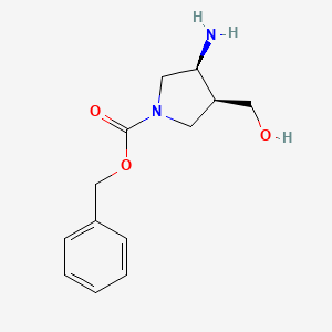 molecular formula C13H18N2O3 B3022113 Benzyl (3S,4S)-3-amino-4-(hydroxymethyl)pyrrolidine-1-carboxylate CAS No. 252770-09-5