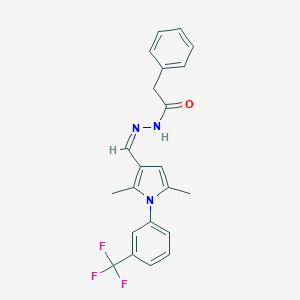 molecular formula C22H20F3N3O B302212 N'-({2,5-dimethyl-1-[3-(trifluoromethyl)phenyl]-1H-pyrrol-3-yl}methylene)-2-phenylacetohydrazide 