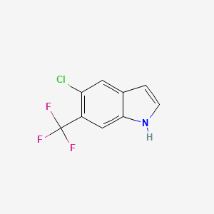 molecular formula C9H5ClF3N B3022120 5-chloro-6-(trifluoromethyl)-1H-indole CAS No. 1186404-60-3
