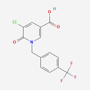 molecular formula C14H9ClF3NO3 B3022121 5-Chloro-6-oxo-1-(4-(trifluoromethyl)benzyl)-1,6-dihydropyridine-3-carboxylic acid CAS No. 886761-94-0