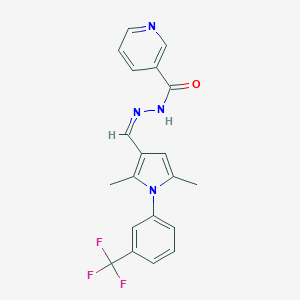 N-[(Z)-[2,5-dimethyl-1-[3-(trifluoromethyl)phenyl]pyrrol-3-yl]methylideneamino]pyridine-3-carboxamide