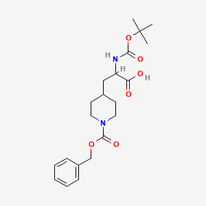 molecular formula C21H30N2O6 B3022142 3-(1-((Benzyloxy)carbonyl)piperidin-4-YL)-2-((tert-butoxycarbonyl)amino)propanoic acid CAS No. 195877-90-8