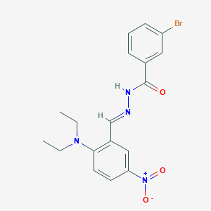 molecular formula C18H19BrN4O3 B302217 3-bromo-N'-{2-(diethylamino)-5-nitrobenzylidene}benzohydrazide 