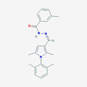 molecular formula C23H25N3O B302218 N'-{[1-(2,6-dimethylphenyl)-2,5-dimethyl-1H-pyrrol-3-yl]methylene}-3-methylbenzohydrazide 