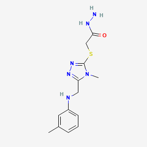 molecular formula C13H18N6OS B3022187 2-[(4-methyl-5-{[(3-methylphenyl)amino]methyl}-4H-1,2,4-triazol-3-yl)thio]acetohydrazide CAS No. 1071351-29-5