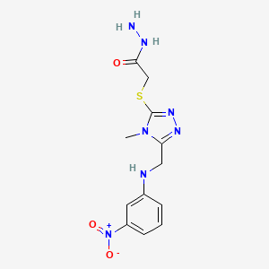 molecular formula C12H15N7O3S B3022188 2-[(4-methyl-5-{[(3-nitrophenyl)amino]methyl}-4H-1,2,4-triazol-3-yl)thio]acetohydrazide CAS No. 1119449-47-6