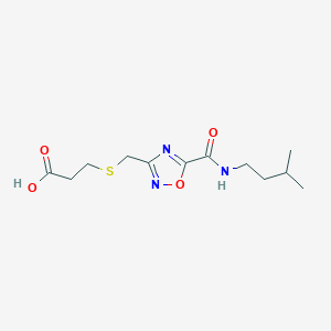 3-{[(5-{[(3-Methylbutyl)amino]carbonyl}-1,2,4-oxadiazol-3-yl)methyl]thio}propanoic acid