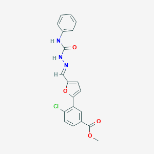 molecular formula C20H16ClN3O4 B302220 Methyl 3-{5-[2-(anilinocarbonyl)carbohydrazonoyl]-2-furyl}-4-chlorobenzoate 