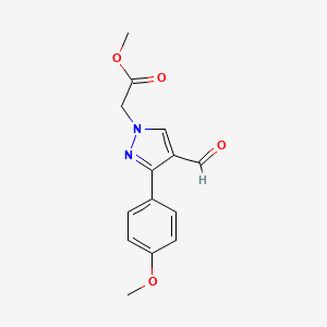 molecular formula C14H14N2O4 B3022210 methyl [4-formyl-3-(4-methoxyphenyl)-1H-pyrazol-1-yl]acetate CAS No. 1159697-43-4