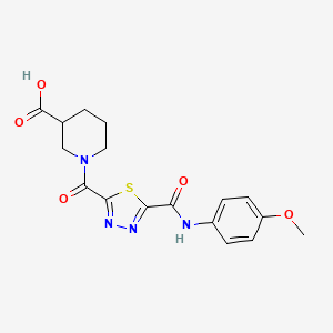 1-[(5-{[(4-Methoxyphenyl)amino]carbonyl}-1,3,4-thiadiazol-2-yl)carbonyl]piperidine-3-carboxylic acid