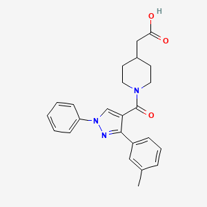 molecular formula C24H25N3O3 B3022225 (1-{[3-(3-Methylphenyl)-1-phenyl-1H-pyrazol-4-YL]-carbonyl}piperidin-4-YL)acetic acid CAS No. 1172417-82-1