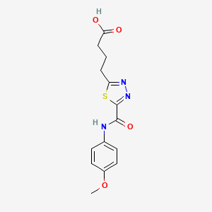 molecular formula C14H15N3O4S B3022226 4-(5-{[(4-甲氧基苯基)氨基]羰基}-1,3,4-噻二唑-2-基)丁酸 CAS No. 1142210-57-8