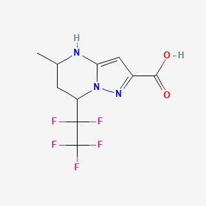 molecular formula C10H10F5N3O2 B3022228 5-甲基-7-(五氟乙基)-4,5,6,7-四氢吡唑并[1,5-a]嘧啶-2-羧酸 CAS No. 712319-11-4