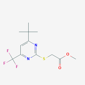 Methyl {[4-tert-butyl-6-(trifluoromethyl)-pyrimidin-2-yl]thio}acetate