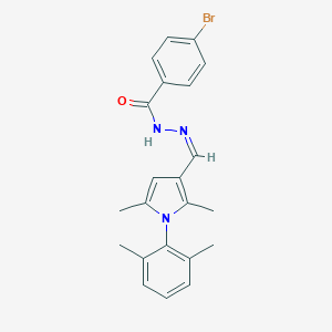 molecular formula C22H22BrN3O B302223 4-bromo-N'-{[1-(2,6-dimethylphenyl)-2,5-dimethyl-1H-pyrrol-3-yl]methylene}benzohydrazide 