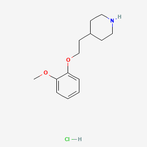 molecular formula C14H22ClNO2 B3022247 2-Methoxyphenyl 2-(4-piperidinyl)ethyl ether hydrochloride CAS No. 614731-29-2