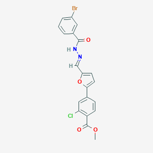 molecular formula C20H14BrClN2O4 B302225 methyl 4-{5-[(E)-{2-[(3-bromophenyl)carbonyl]hydrazinylidene}methyl]furan-2-yl}-2-chlorobenzoate 
