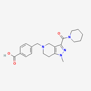 molecular formula C21H26N4O3 B3022257 4-{[1-methyl-3-(piperidin-1-ylcarbonyl)-1,4,6,7-tetrahydro-5H-pyrazolo[4,3-c]pyridin-5-yl]methyl}benzoic acid CAS No. 1142210-27-2