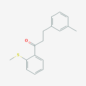 molecular formula C17H18OS B3022285 3-(3-Methylphenyl)-2'-thiomethylpropiophenone CAS No. 898790-55-1
