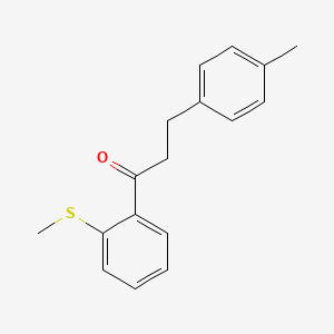 molecular formula C17H18OS B3022289 3-(4-Methylphenyl)-2'-thiomethylpropiophenone CAS No. 898768-65-5