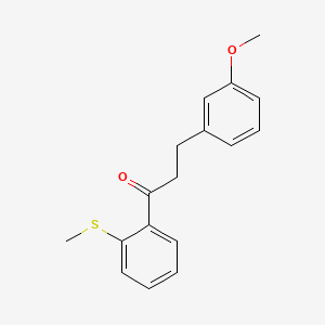 B3022293 3-(3-Methoxyphenyl)-2'-thiomethylpropiophenone CAS No. 898774-60-2