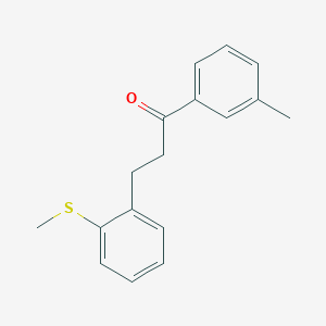 molecular formula C17H18OS B3022295 3'-Methyl-3-(2-thiomethylphenyl)propiophenone CAS No. 898754-21-7