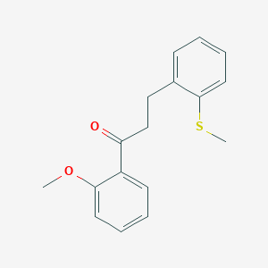 molecular formula C17H18O2S B3022297 2'-Methoxy-3-(2-thiomethylphenyl)propiophenone CAS No. 898754-25-1