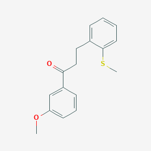 molecular formula C17H18O2S B3022298 3'-Methoxy-3-(2-thiomethylphenyl)propiophenone CAS No. 898754-27-3