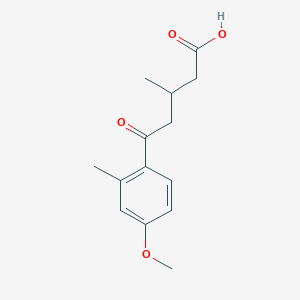 molecular formula C14H18O4 B3022309 5-(4-Methoxy-2-methylphenyl)-3-methyl-5-oxovaleric acid CAS No. 951885-18-0