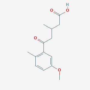molecular formula C14H18O4 B3022310 5-(5-Methoxy-2-methylphenyl)-3-methyl-5-oxovaleric acid CAS No. 951885-30-6