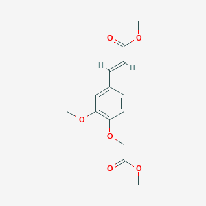 molecular formula C14H16O6 B3022345 methyl (2E)-3-[3-methoxy-4-(2-methoxy-2-oxoethoxy)phenyl]acrylate CAS No. 203726-34-5