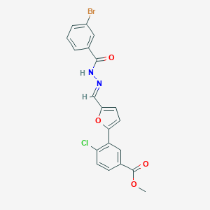 molecular formula C20H14BrClN2O4 B302236 Methyl 3-{5-[2-(3-bromobenzoyl)carbohydrazonoyl]-2-furyl}-4-chlorobenzoate 