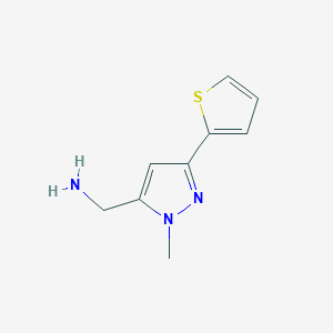 molecular formula C9H11N3S B3022368 (1-Methyl-3-thien-2-yl-1H-pyrazol-5-yl)methylamine CAS No. 898289-09-3