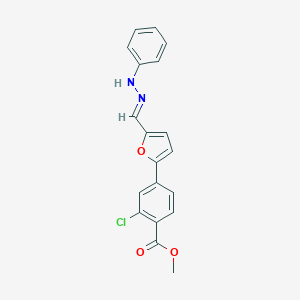 molecular formula C19H15ClN2O3 B302237 Methyl 2-chloro-4-[5-(2-phenylcarbohydrazonoyl)-2-furyl]benzoate 
