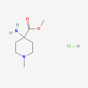 molecular formula C8H17ClN2O2 B3022383 Methyl 4-amino-1-methylpiperidine-4-carboxylate hydrochloride CAS No. 161909-44-0