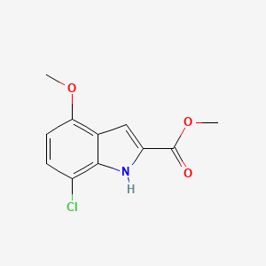 molecular formula C11H10ClNO3 B3022389 methyl 7-chloro-4-methoxy-1H-indole-2-carboxylate CAS No. 187607-78-9