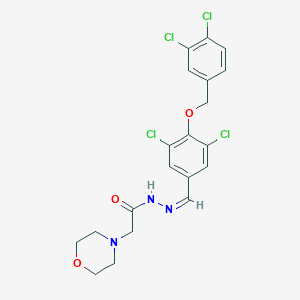 molecular formula C20H19Cl4N3O3 B302244 N'-{3,5-dichloro-4-[(3,4-dichlorobenzyl)oxy]benzylidene}-2-(4-morpholinyl)acetohydrazide 