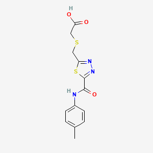 B3022454 {[(5-{[(4-Methylphenyl)amino]carbonyl}-1,3,4-thiadiazol-2-yl)methyl]thio}acetic acid CAS No. 1142209-64-0