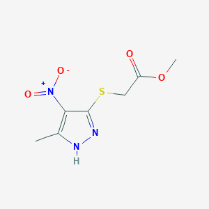 molecular formula C7H9N3O4S B3022464 [(5-甲基-4-硝基-1H-吡唑-3-基)硫代]乙酸甲酯 CAS No. 1240284-08-5