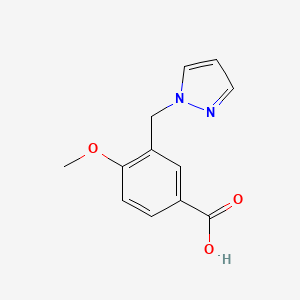 B3022577 4-methoxy-3-(1H-pyrazol-1-ylmethyl)benzoic acid CAS No. 956964-23-1