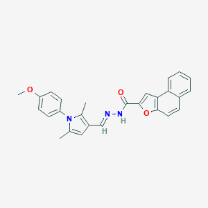 molecular formula C27H23N3O3 B302258 N'-{(E)-[1-(4-methoxyphenyl)-2,5-dimethyl-1H-pyrrol-3-yl]methylidene}naphtho[2,1-b]furan-2-carbohydrazide 