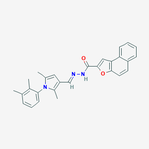 molecular formula C28H25N3O2 B302262 N'-{[1-(2,3-dimethylphenyl)-2,5-dimethyl-1H-pyrrol-3-yl]methylene}naphtho[2,1-b]furan-2-carbohydrazide 