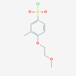 molecular formula C10H13ClO4S B3022671 4-(2-Methoxyethoxy)-3-methylbenzene-1-sulfonyl chloride CAS No. 69129-46-0